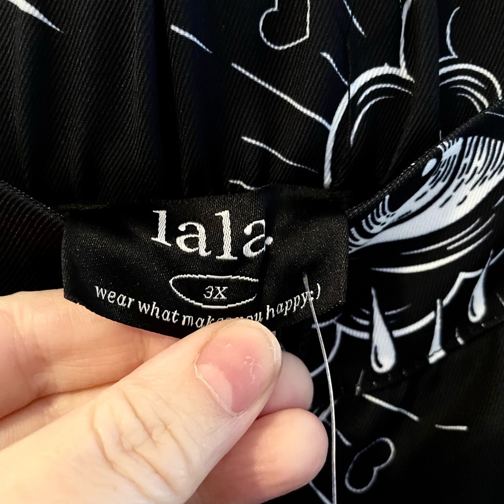 Dressed In LALA Black Floral-Print Wide Leg Pants - Picture 3 of 7